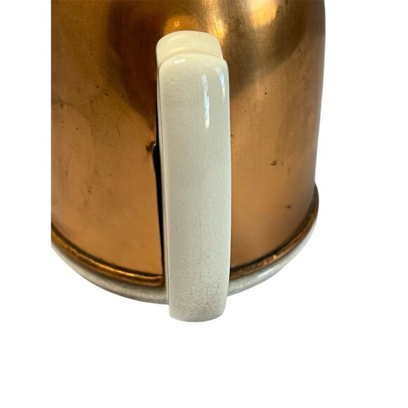 Vtg Old Dutch Ceramic Teapot Copper Cover Felt Insulation Warmer Made in England - Picture 4 of 11